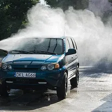 Washing the car